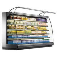 Refrigerated Open Display Chiller - 24000l Capacity, Black Finish, 220-440v Electrical Power, Automatic Defrost Operation, Warranty Included