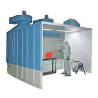 Liquid Spray Painting Booth - Steel Automatic Operation Blue & White Paint Coating | 1 Year Warranty Water Wash Type with Suction Chamber