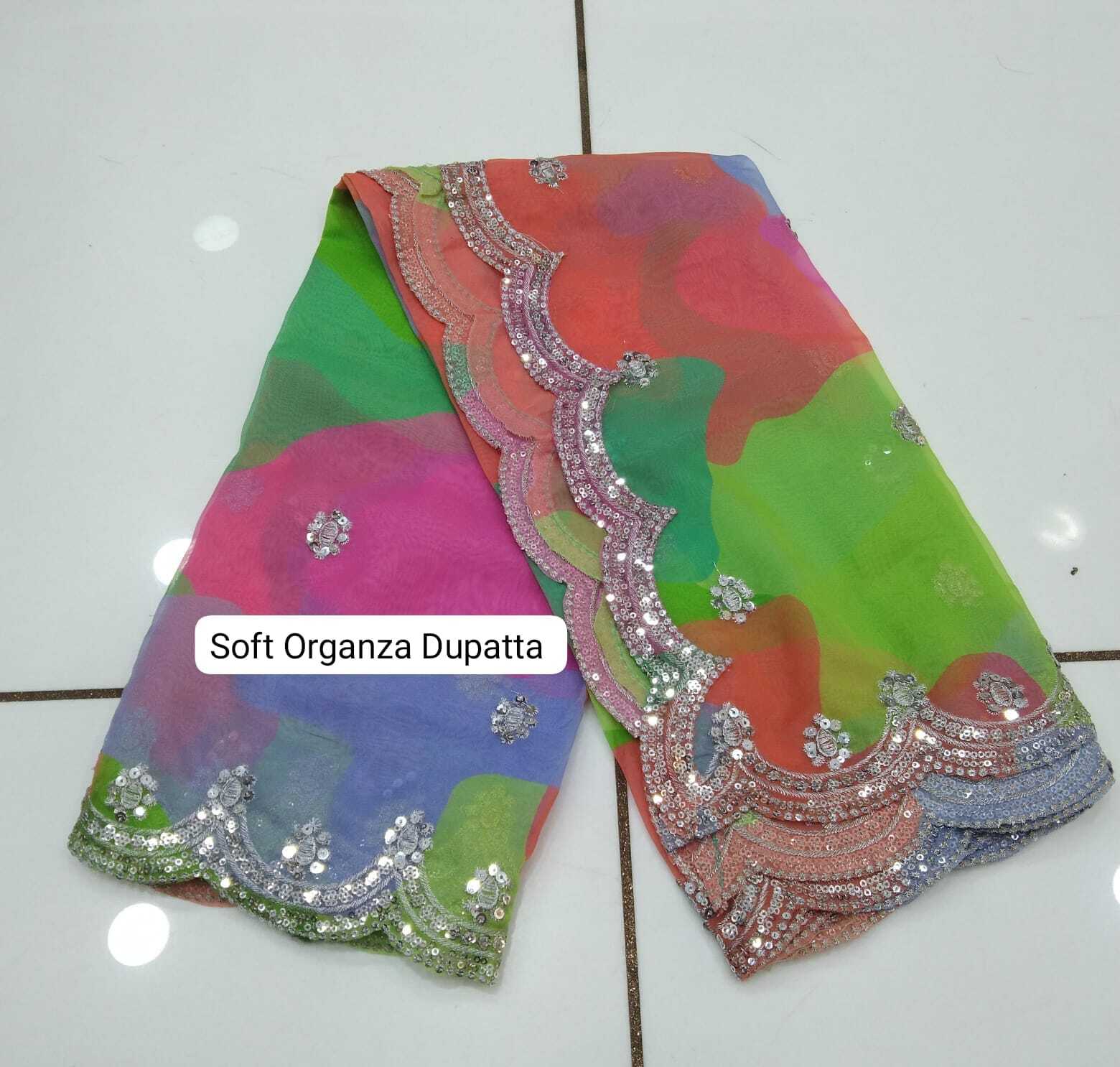 SOFT ORGANZA DUPATTA PRINT WITH EMBROIDERY