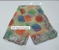 SOFT ORGANZA DUPATTA PRINT WITH EMBROIDERY