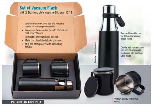 Ecostyle Cork Notebook & Bottle - Color: Black