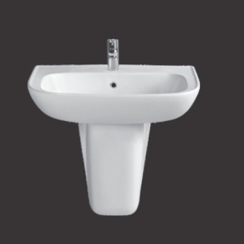 White Velvo Half Pedestal Wash Basin