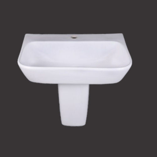 White Bita Half Pedestal Wash Basin