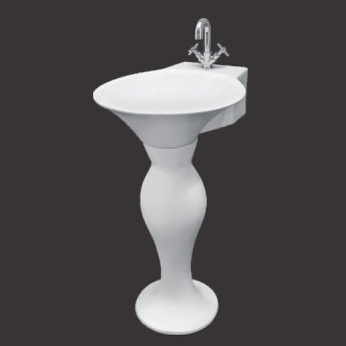 White Dolphin Shape Full Pedestal Wash Basin