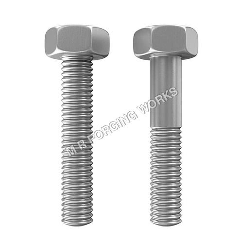 Centre Head Full Thread Hex Bolt - Color: Silver