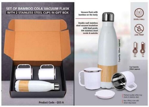 Artisan Cork Diary Gift With Bottle - Color: White