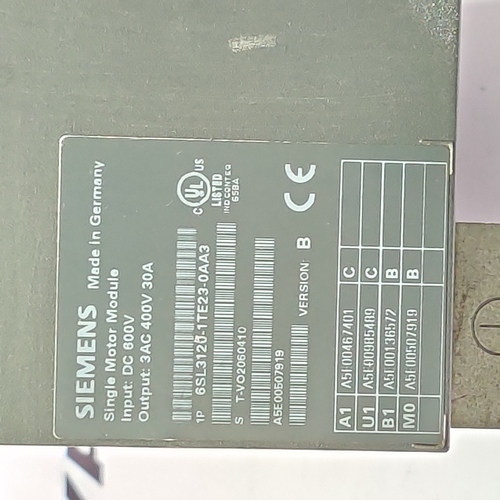 SIEMENS 6SL3120-1TE23-0AA3 SINGLE MOTOR MODULE.
