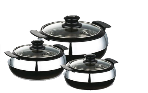 STAINLESS STEEL CASSEROLE GLASSEROLE