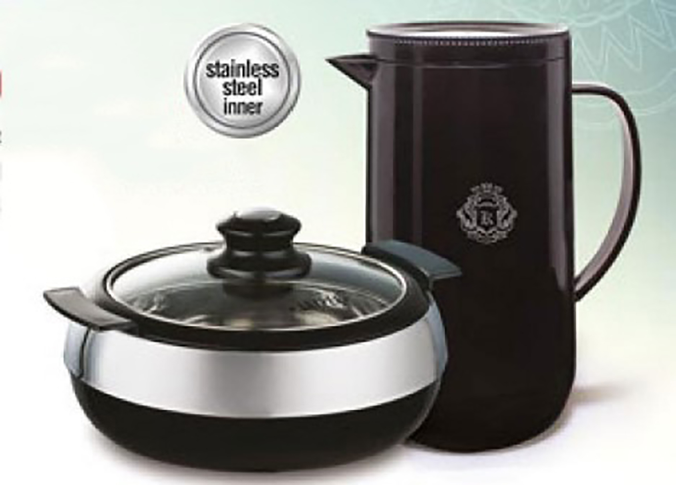 STAINLESS STEEL CASSEROLE WITH CATTLE