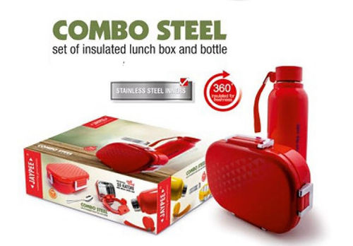 SS COMBO LUNCH BOX WITH BOTTLE