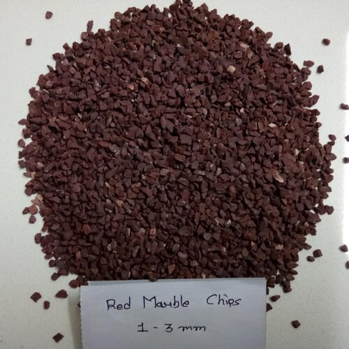 Cherry Red colored crushed marble chips for terrazzo flooring and landscaping