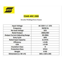 ESAB 10-200A Inverter Welding Machine Arc 200i