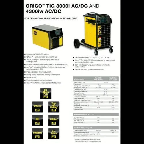 ESAB Origo TIG 4300iW ACDC Arc Welding Equipment
