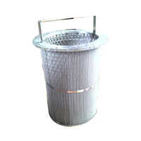 Pleated Filter Element - Silver Color | Industrial Hydraulic Filter with High Filtration Efficiency and Durable Design
