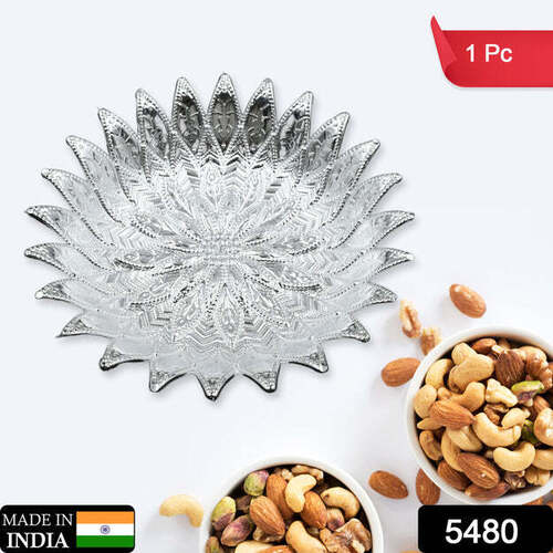 Traditional Design Serving Tray Plastic Silver Finish Serving Tray Multipurpose Tray Decorative Tray Mukhwas Serving Tray (1 Pc ) (5480)