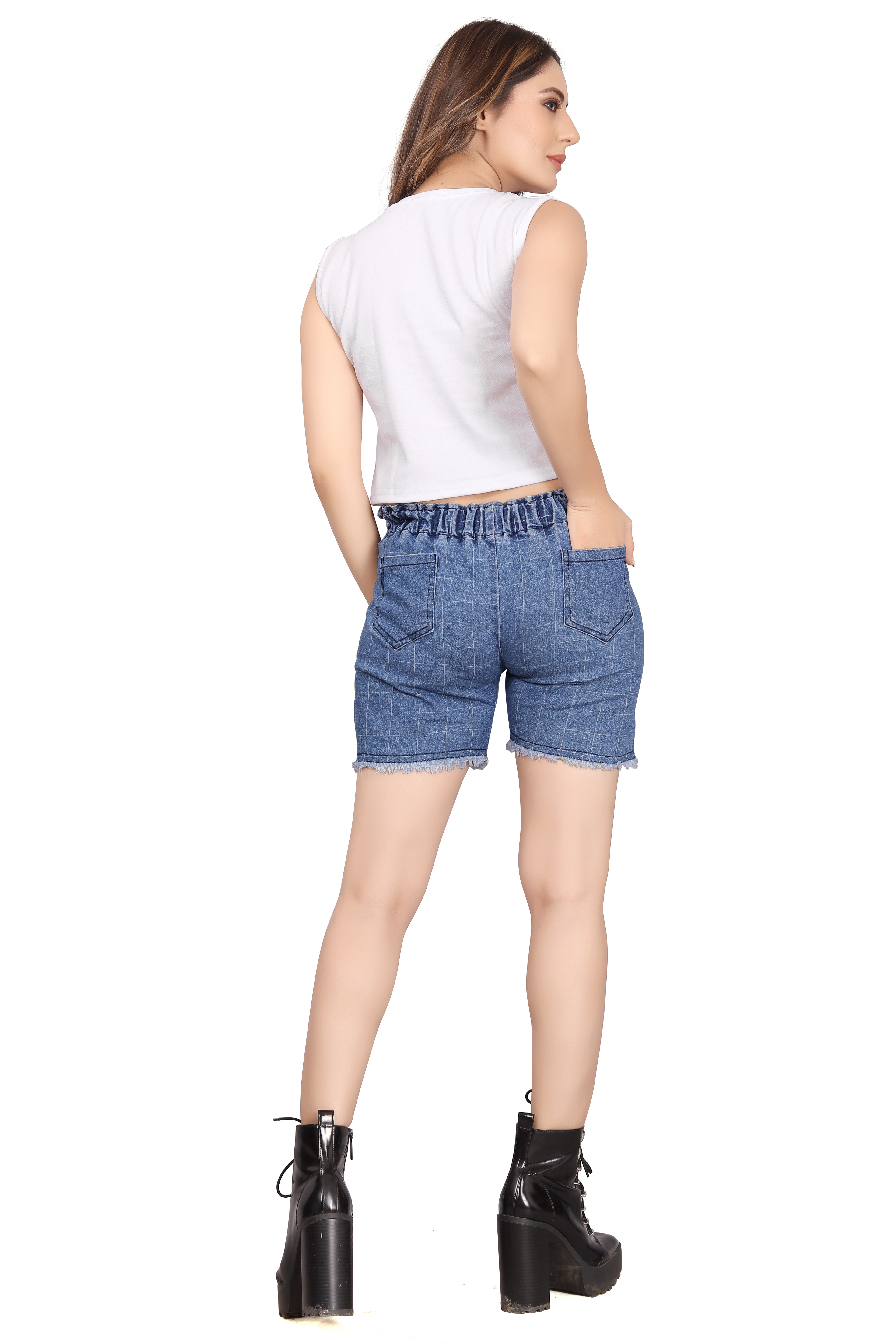 Crop Top For Women White And Pink Color