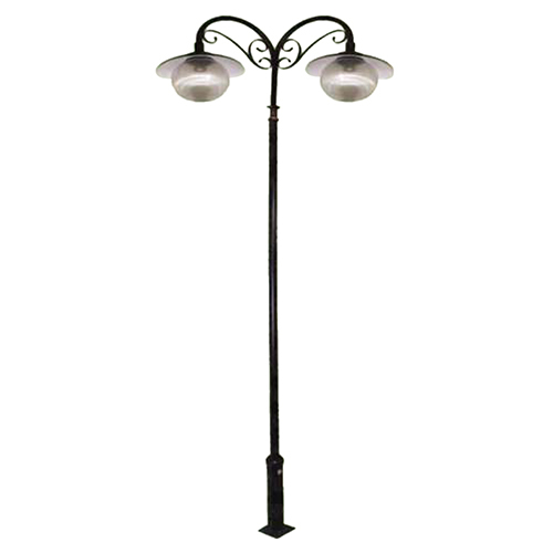 Modern Design Double Head Decorative Poles - Mild Steel, 220-440 Volt | Sleek Black Color, Equipped with Ambient Lighting, Ideal for Outdoors