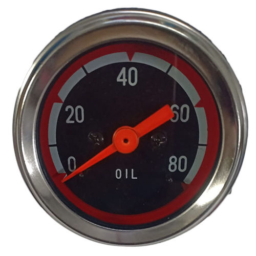 Black Analog Oil Temperature Gauge