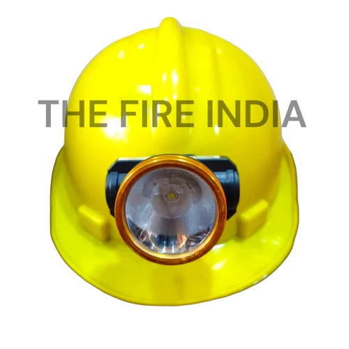 Yellow Safety Helmet With Torch