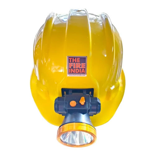 Yellow Safety Helmet With Led Lamp