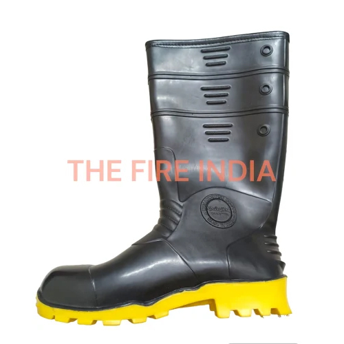 Duckback Gumboot With Steel Toe Black Yellow Color