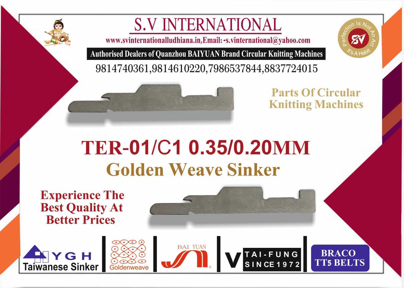 TER-01/C1 0.35/0.20MM - TERROT SINGLE JERSEY MACHINE SINKERS