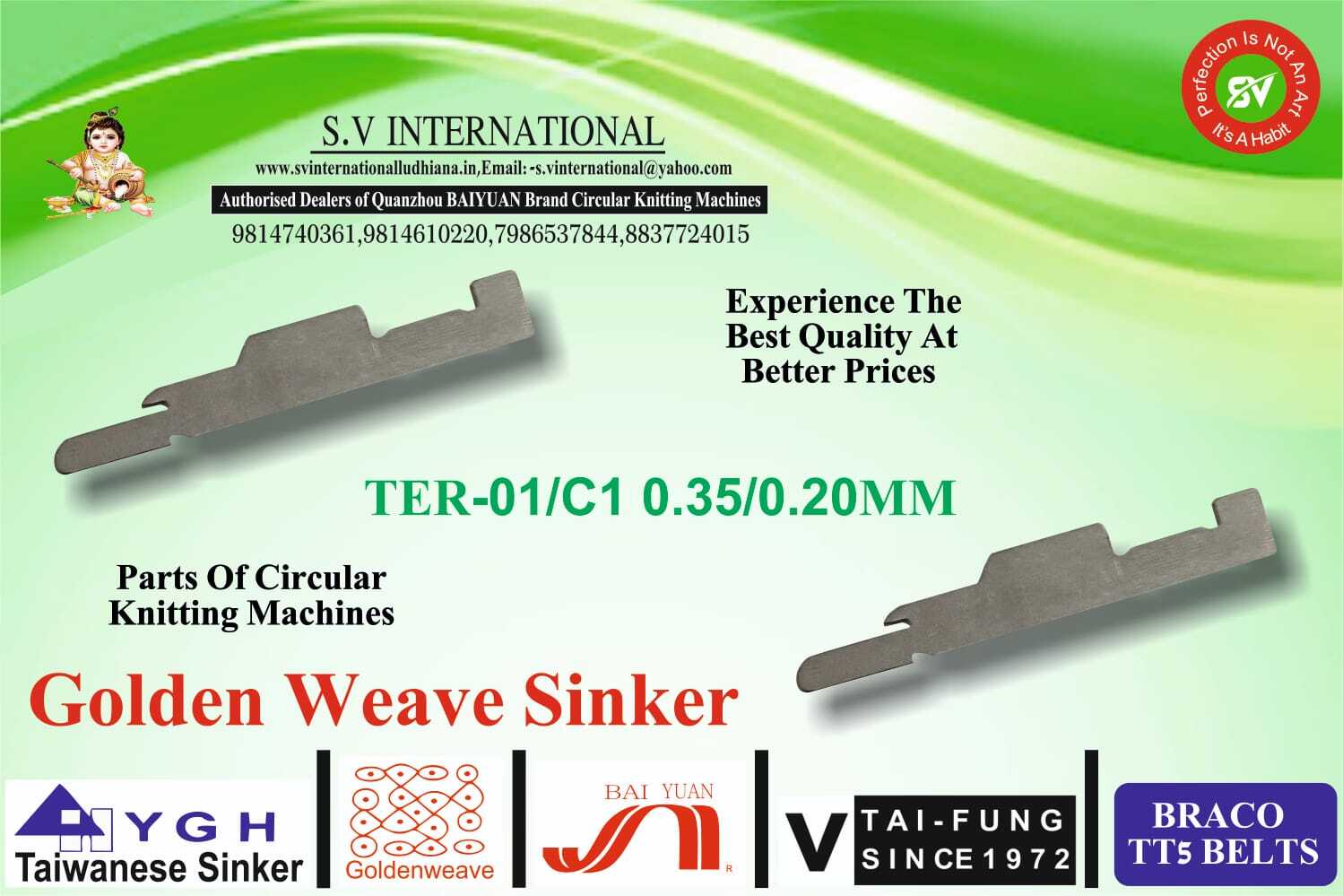 TER-01/C1 0.35/0.20MM - TERROT SINGLE JERSEY MACHINE SINKERS