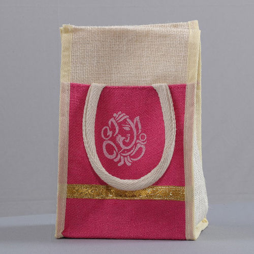 Pink Jute Return Gift Bags