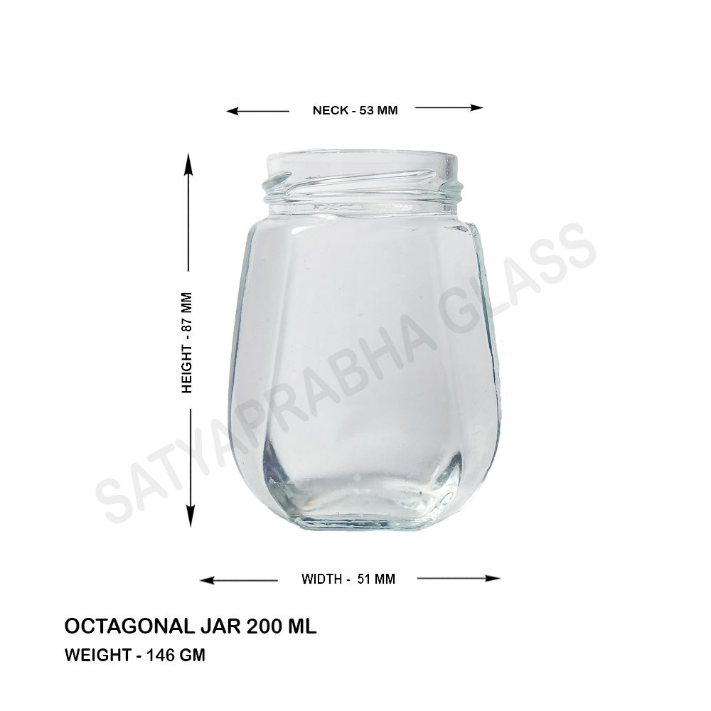 200 Ml Octagonal Glass Jar