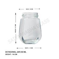 200 Ml Octagonal Glass Jar