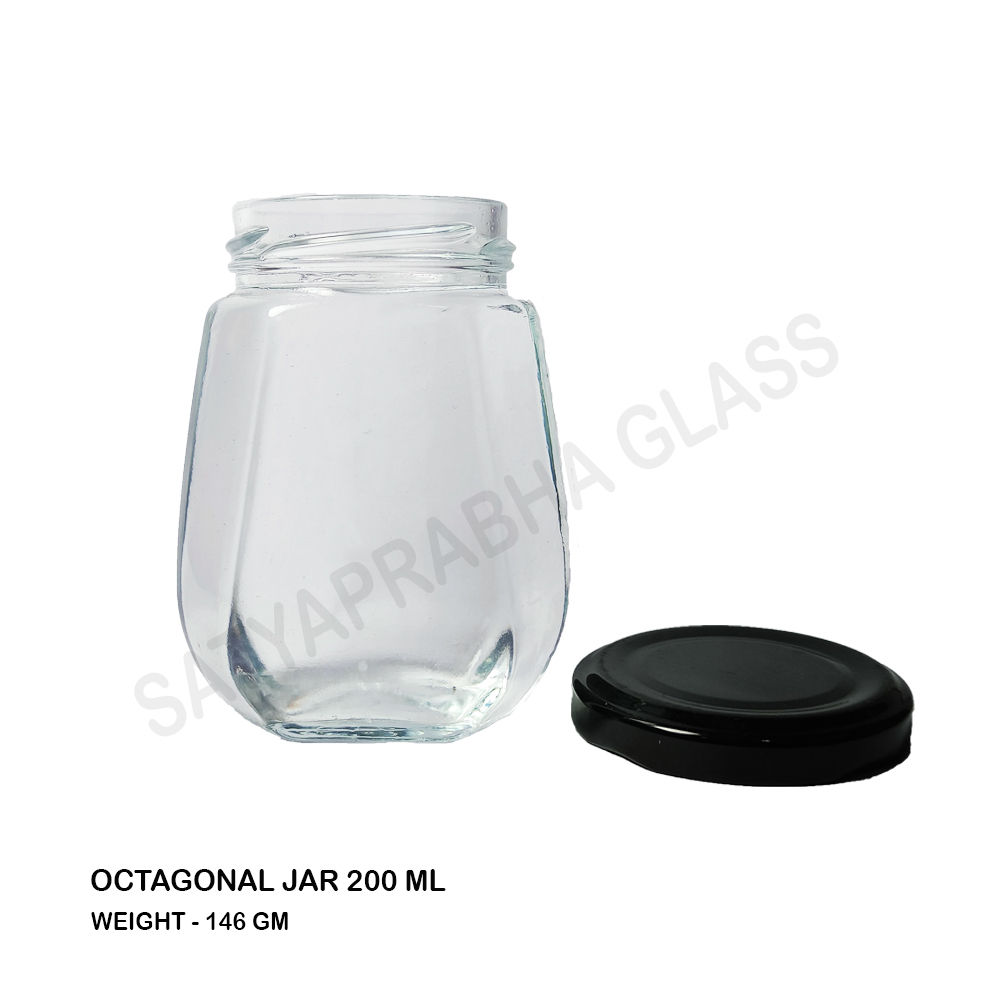 200 Ml Octagonal Glass Jar