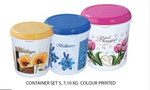 Household Container Fresh N Fresh 5kg 7kg 10kg Color Printed Set