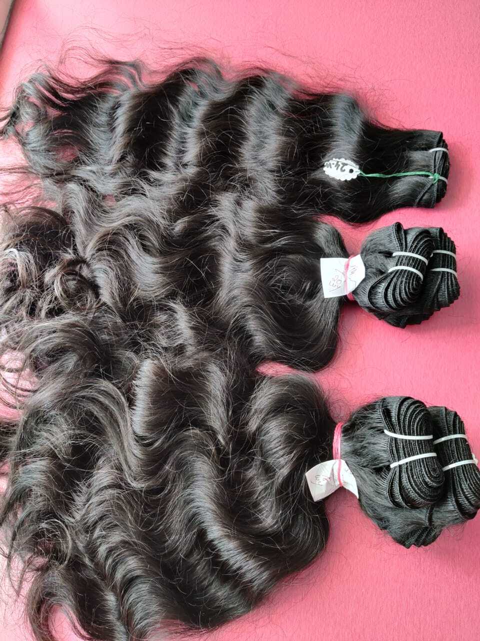 Natural Curly Machine Weft Hair extensions