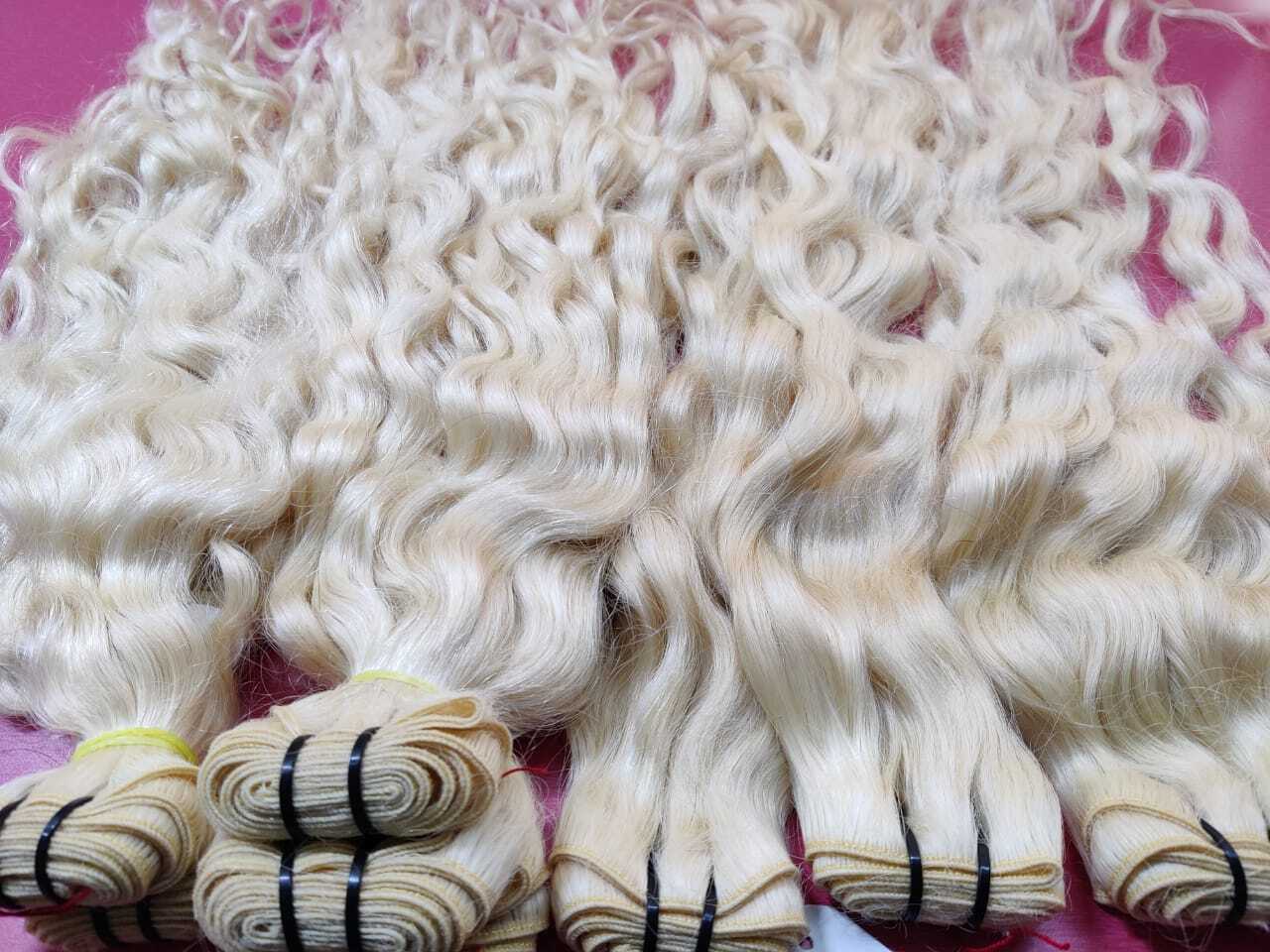 Blonde Machine Weft Hair extension bundles