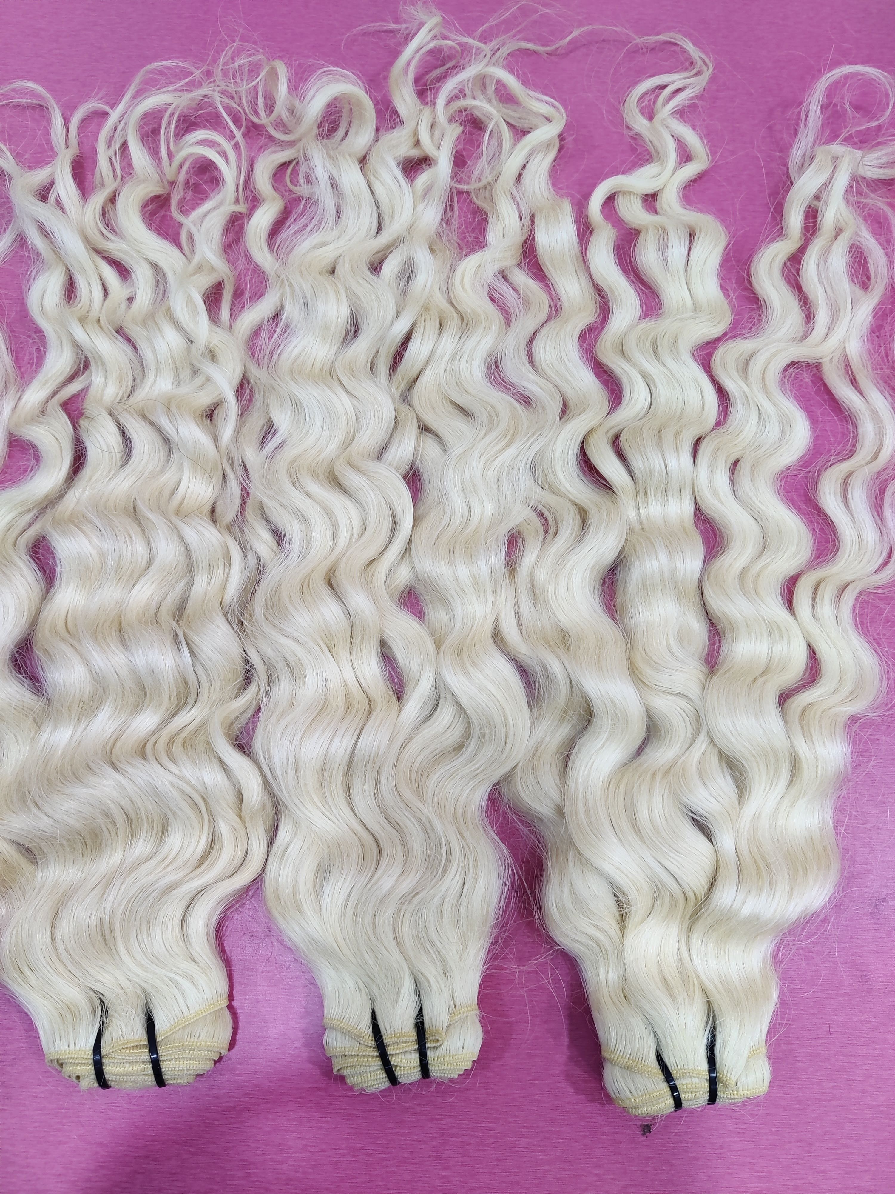Blonde Machine Weft Hair extension bundles