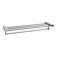 Bathroom Towel Rack-rectangular (with Lower Rail) - Color: Silver