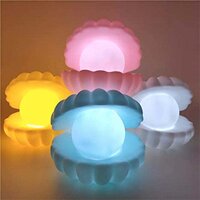 PEARL SHELL NIGHT LAMP DECORATE DESK LIGHTS NURSERY TOY LAMP LED PEARL SHELL NIGHT LIGHTS FOR BEDROOM AND HOME (6621)
