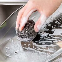 ROUND SHAPE STAINLESS STEEL SCRUBBER (PACK OF 6) (2384)
