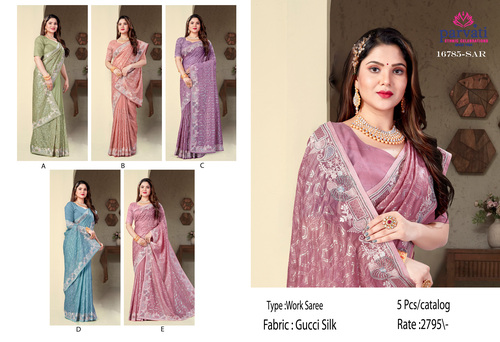 Organza Silk Elegant Shiroshki With Sequence Work Saree