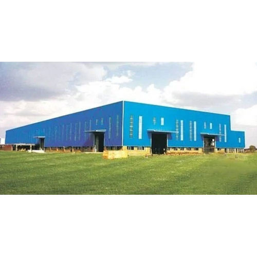 Blue Prefab Mild Steel Warehouse Shed