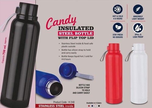 STAINLESS STEEL CANDY INSULATED WATER BOTTLE