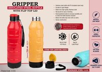 Gripper Insulated Steel Bottle - Stainless Steel, 750 Ml | Versatile For Hot & Cold Drinks, Includes Reusable Straw, Easy To Clean, Durable Design