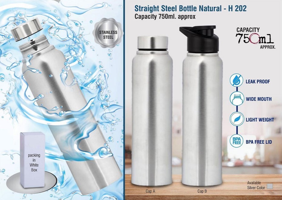 STAINLESS STEEL STRAIGHT WATER BOTTLE
