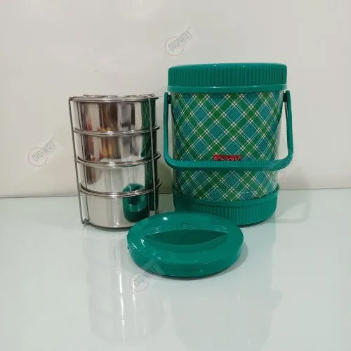 Silver Bonjour 4 Tiffin Box