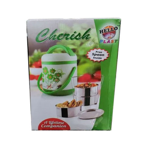 Green 3 Stock Pots Tiffin Box