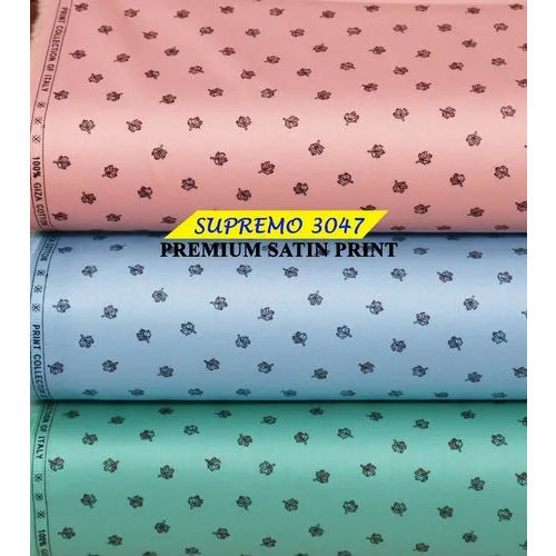 Supremo 50 50 Premium Satin Shirting Fabric - Cotton Texture, All Colors | Washable, Quick Dry, Light Weight, Heat Insulated