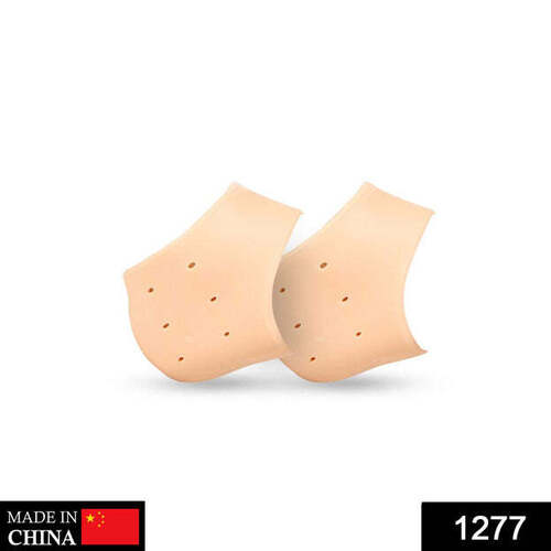 ANTI CRACK SILICONE GEL HEEL MOISTURIZING SOCKS - Soft Medical Silicone, Elastic Fit for All Sizes, Breathable Design with Anti-Slip Granules