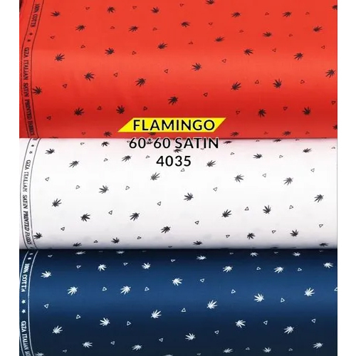 Flamingo 60 60 Premium Satin Fabric - Pure Cotton, MultiColor Printed Fabric Ideal for Ethnic Wear & Home Furnishings, Washable Elegance