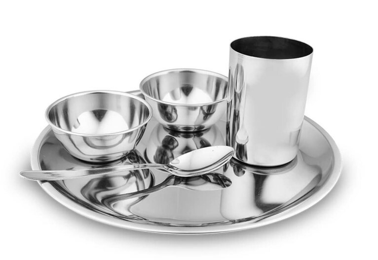 STAINLESS STEEL DINNER SET OF 5 PCS