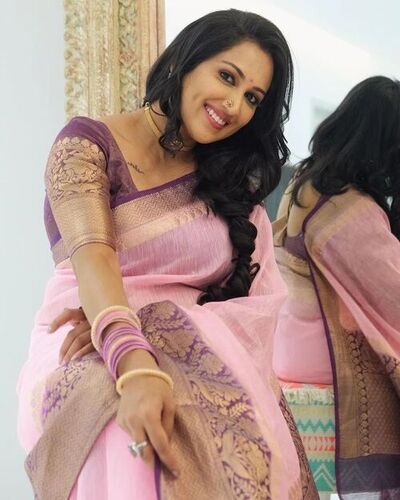 Traditional  linen saree